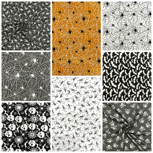 Printed halloween fabric - halloween,