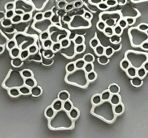 Tibetan silver paw charms - tibetan,