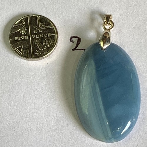 Blue opal pendant with 925 - pendant,