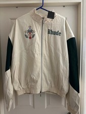 Rhude Palm Logo Colorblock Flight Jacket (Beige + Green), Size L, OFFER ACCEPTED