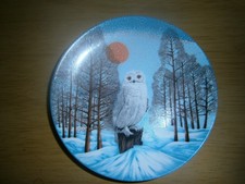 Vintage small collectors plate. Villeta Canada. Skemo.Snowy Owl.12.8cm(E19)