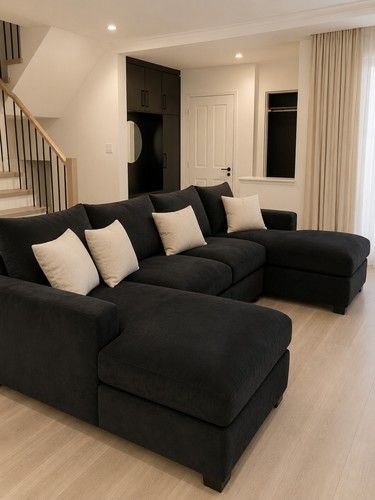 Black shape corner sofa - shape, 6