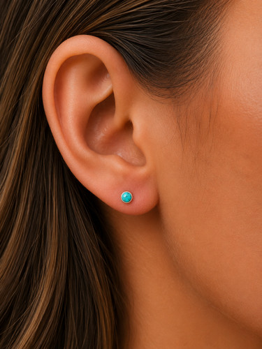Small round blue turquoise - small,