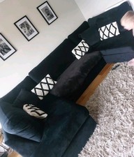 U Shape Black Sofa