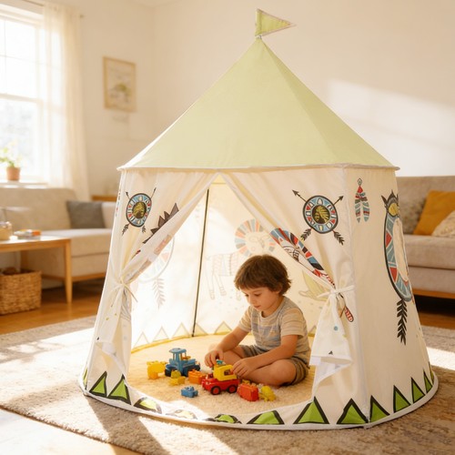Large canvas kids teepee star - large,