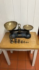 Set of Vintage Boots Chemists LTD Black cast iron Scales And Full Set Of Weights