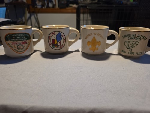 Vintage boy scout coffee mugs - coffee,