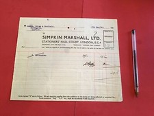 Simpkin Marshall Ltd London 1936 Books  receipt R36561