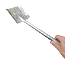 Long Handle Fireplace Coal Ash Shovel 10cm Wide 35cm Long Zinc Plated Feed Scoop