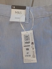 M&S Ladies Striped Shorts Size