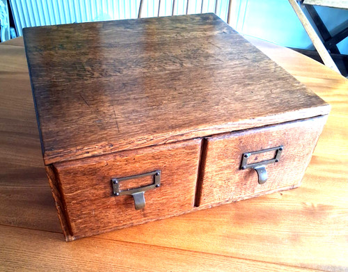 Vintage two drawer - drawer, oak