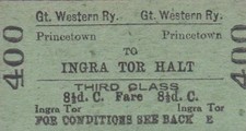Great Western Railway Ticket PRINCETOWN 400