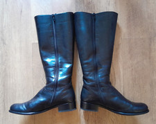 GABOR BLACK LEATHER LONG RIDING VARIO BOOTS SIZE UK 6.5 VGC