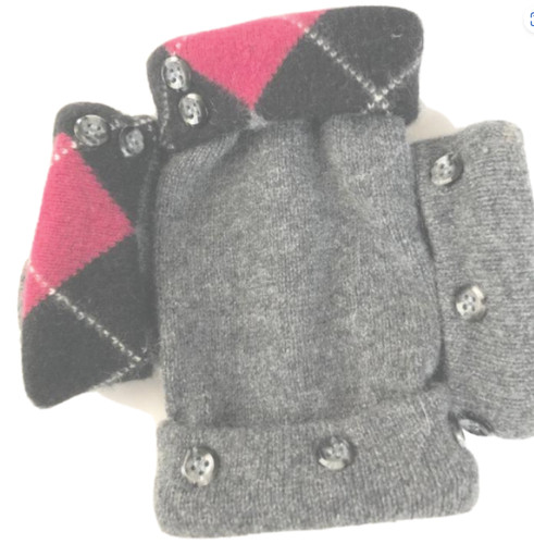 Fingerless gloves gray - gray, black