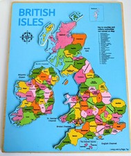 Wooden british isles map - wooden,