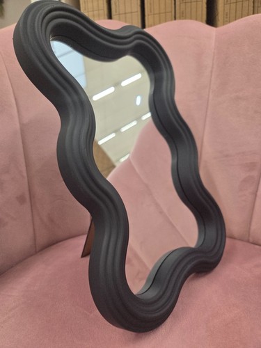 Modern wavy black vanity - black,