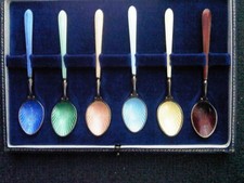 6 x Cased Set of Solid Silver