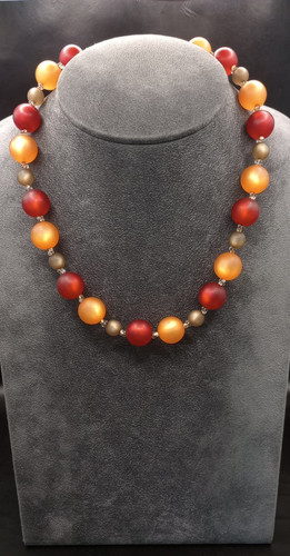 Chunky frosted bead necklace - chunky,