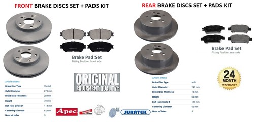 Front rear axle brake discs - front,