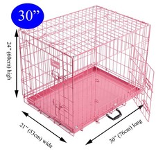Pink Dog Cage with Faux Fur