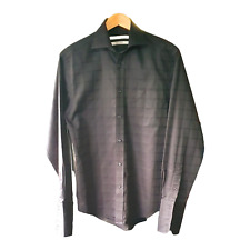 Next Shirt Men's Black Check Textured Raised Pattern 40" Chest