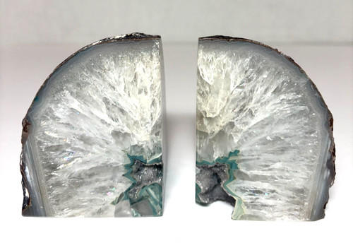 Agate geode bookends light - agate,