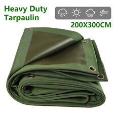 Green Canvas Heavy Duty Cotton Tarpaulin Cover Boat Log Store Roofing Sheet UK