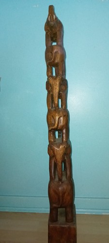 Solid wood elephants - wood,