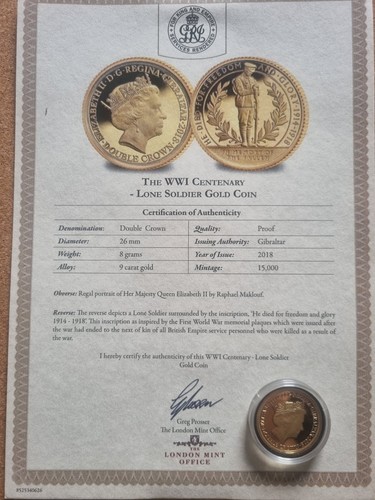 2018 gibraltar gold proof two - gold,