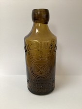 Unusual Antique Brown Glass Ginger Beer Bottle