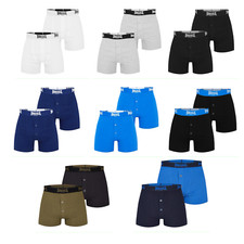 2 Pairs Lonsdale Button Fly Boxers Shorts Pants Underwear