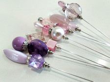 7 x Vintage Bead Hat Pins