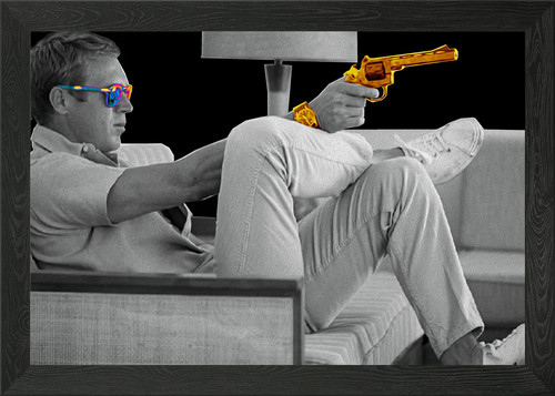 Steve mcqueen gun framed wall - mcqueen,