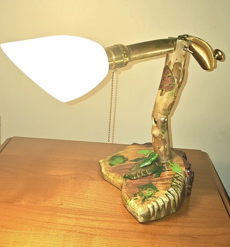 Wood table lamp - wood, organic