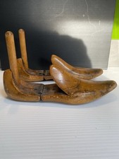 Pair of Antique wooden shoe lasts  / stretchers . Hinged Leaf trademark