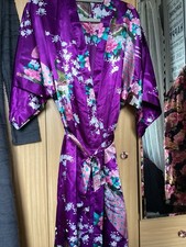 Purple floral kimono - purple,