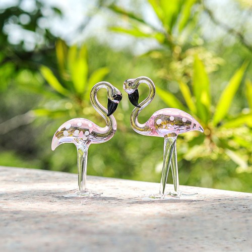 2pcs crystal flamingo - flamingo, ornament