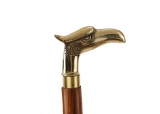 Eagle Walking Stick – Rare Wooden Cane with Brass Eagle Head Handle, Men & Women