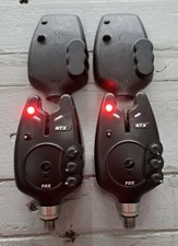 2 × Fox Micron NTXR Digital Wireless Bite Alarms with New VARTA (AA) Batteries Carp