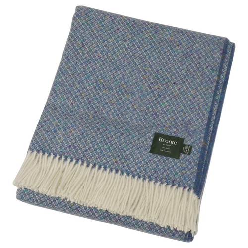 Donegal wool throw - wool, blue