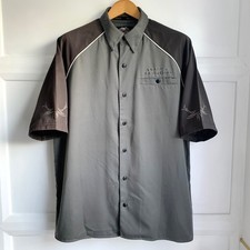 VINTAGE Harley Davidson Mechanic Shop Shirt Mens Large Black Gray Custom Speed