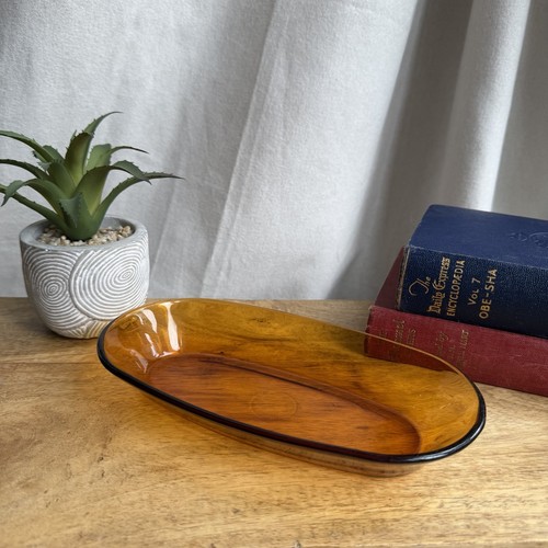 Vintage amber glass trinket - vintage,