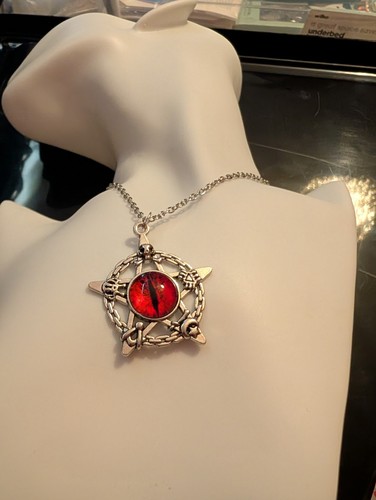 Silver tone gothic necklace - silver,