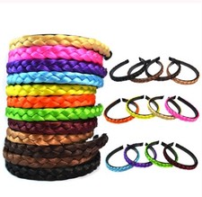 Women Braided Synthetic Hair Black Brown Blonde Plaited Head Alice band Hairband