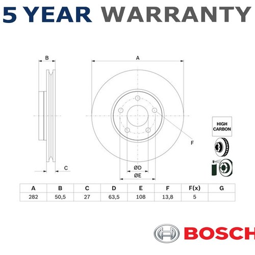 Bosch front brake discs - brake, fits
