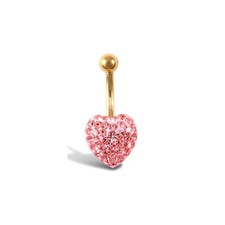 9ct Yellow Gold Pink Crystal