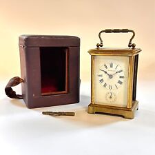 Antique French Cased Brass Carriage Alarm Clock O. Dusonchet for Restoration
