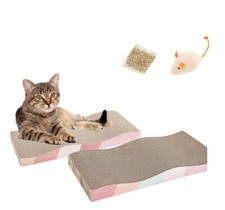 Cat Scratching Board (2 Pack) Cat Scratcher Pet Toy Cardboard Scratch Pad Mat