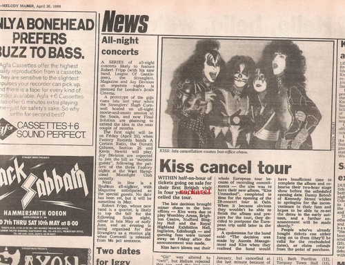 Kiss cancel tour 1980 uk - 'cancel,