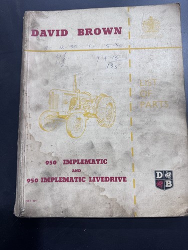 David brown parts list catalog - brown,